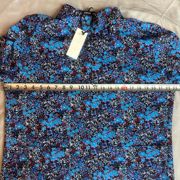 Joelle Blue/Pink, Floral Print, Long Sleeve, Button Up, Shirt Dress NWT- L - Picture 8 of 9